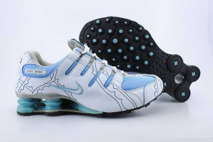blanc et bleu baskets Nike Shox (4)